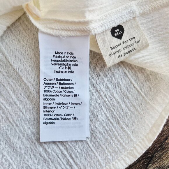 NWoT Madewell Crinkle Eyelet Trim Button-Front Blouse Cotton Ivory NG899 - Picture 9 of 14